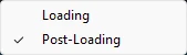 The Designer Screen selector switches Loading and Post-Loading documents