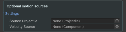 Optional motion source fields on a Projectile Trajectory