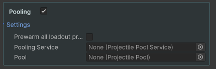 Launcher pooling settings with optional loadout prewarming
