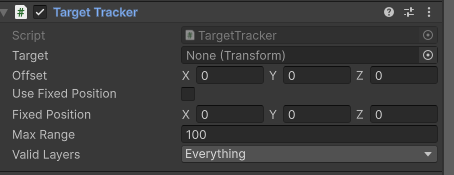 Target Tracker component with target, offset and range controls